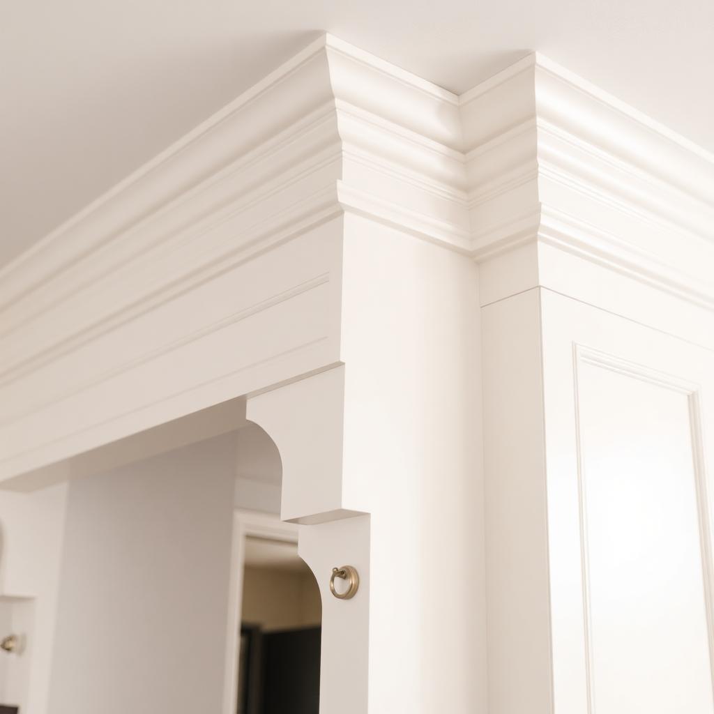 Custom crown molding and trim detail